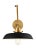 2020s Chapman & Myers by Visual Comfort Studio Wellfleet Double Arm Wide Task Sconce, Midnight Black & Burnished Brass For Sale - Image 5 of 5