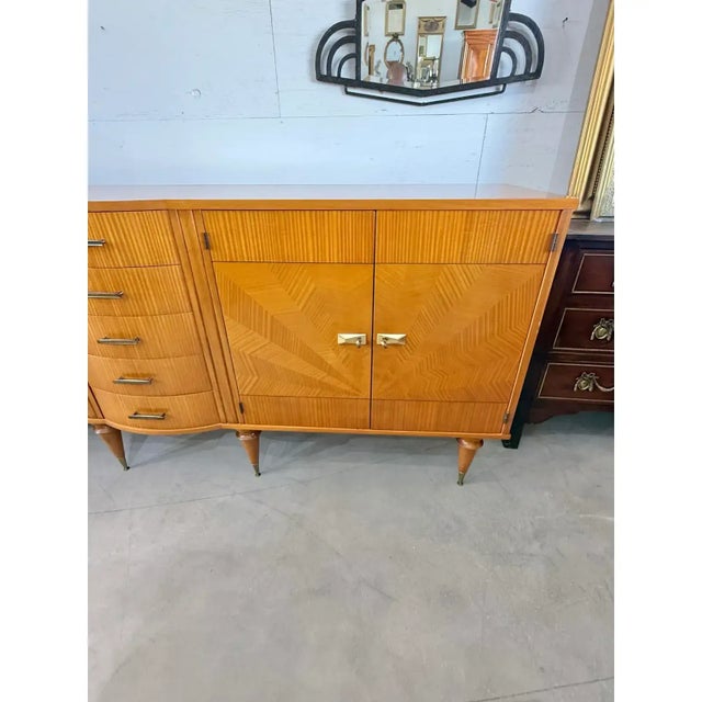 1940s French Art Deco ''Sunburst'' Sideboard or Credenzas For Sale - Image 6 of 16