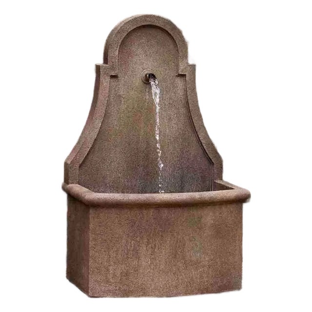 Closerie Wall Brown Concrete Fountain For Sale