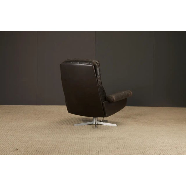 De Sede Ds-31 Swivel Chair in Hand-Stitched Dark Brown Leather Switzerland 1970s For Sale - Image 16 of 16