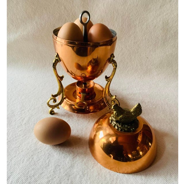 Vintage Copper Egg Coddler Complete With Chicken Finial For Sale - Image 4 of 18