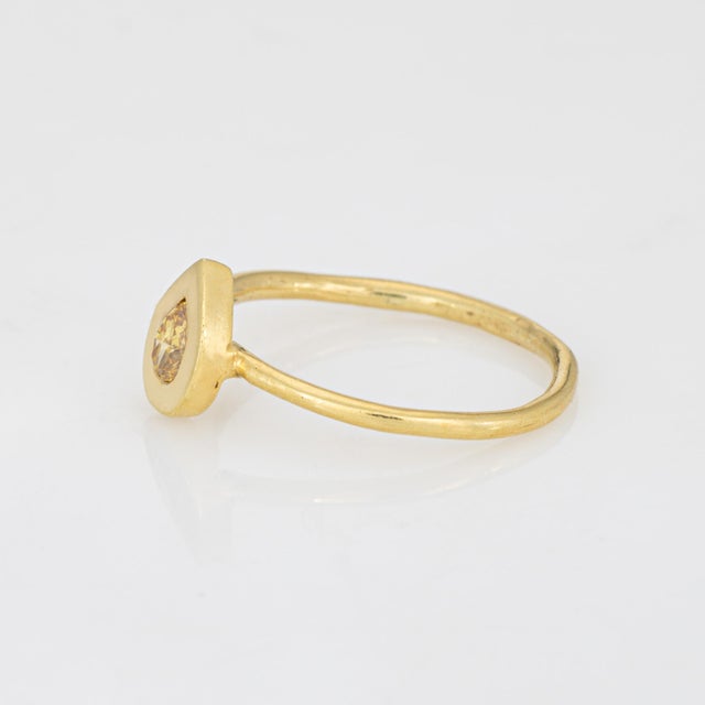 Fancy Colored Diamond Ring Sz 7 Stacking Band 18k Yellow Gold Fine Jewelry For Sale - Image 4 of 6