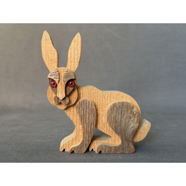 1970s Wooden Hare Sculpture from Fausto Sangiovanni, Orvieto, Italy, 1975 For Sale - Image 5 of 5