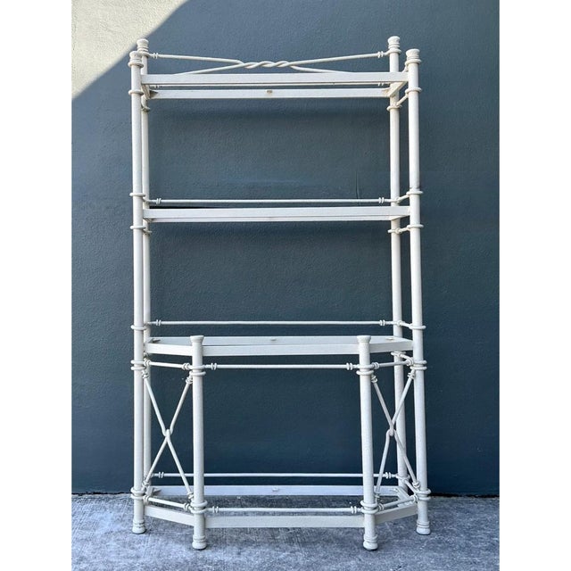 Vintage Painted Metal Display Shelf For Sale - Image 11 of 12