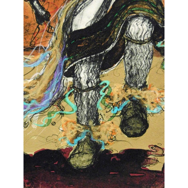 Larry Fodor "Moenkopi Buffalo Dancers 1" Original Color Lithograph H.Signed For Sale In Denver - Image 6 of 6