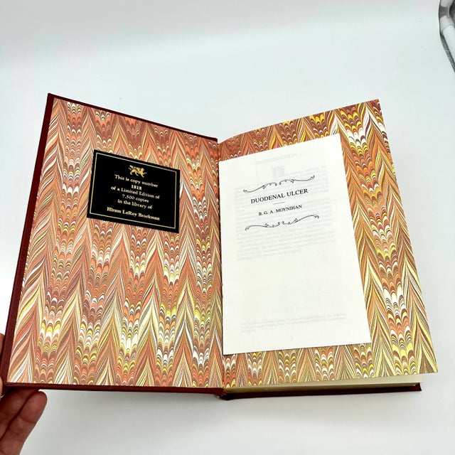 Late 20th Century Limited Edition Red & 22k Gold Leather Bound Medicine Books a Pair For Sale - Image 9 of 12