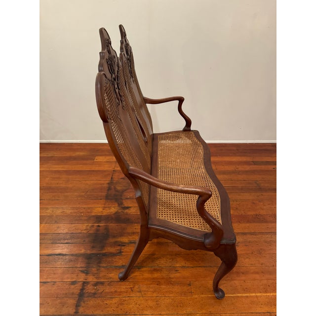 Wood Early 20th Century French Provincial Style Double Caned Deter For Sale - Image 7 of 12