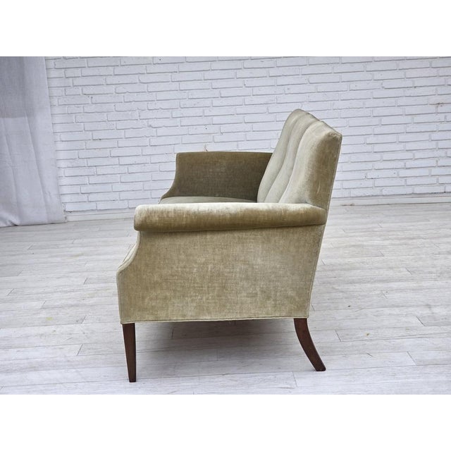 Danish 3-Seater Sofa in Light Green Velour, 1960s For Sale - Image 16 of 18