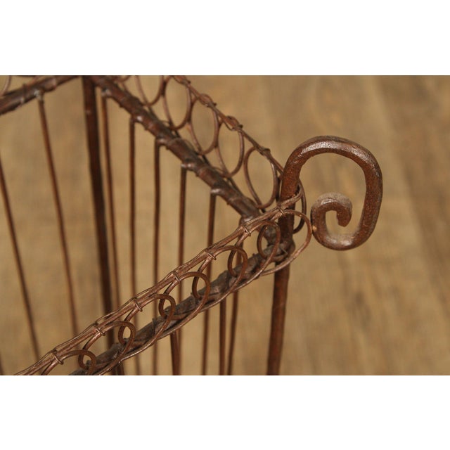 Vintage Wrought Iron Umbrella Stand with Red Liner For Sale - Image 9 of 18