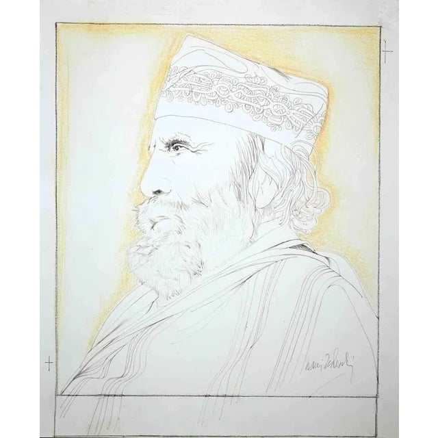 Portrait of Giuseppe Garibaldi is an original artwork realized by Nani Tedeschi in 1970s. Beautiful colored pencil and...
