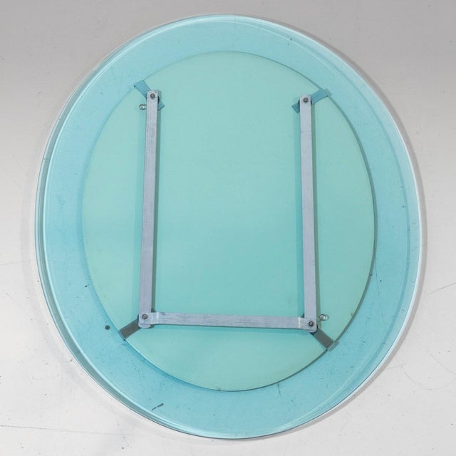 Vintage Oval Beveled Glass Mirror by A. Lupi for Cristal Luxor, Italy, 1970s For Sale - Image 9 of 10
