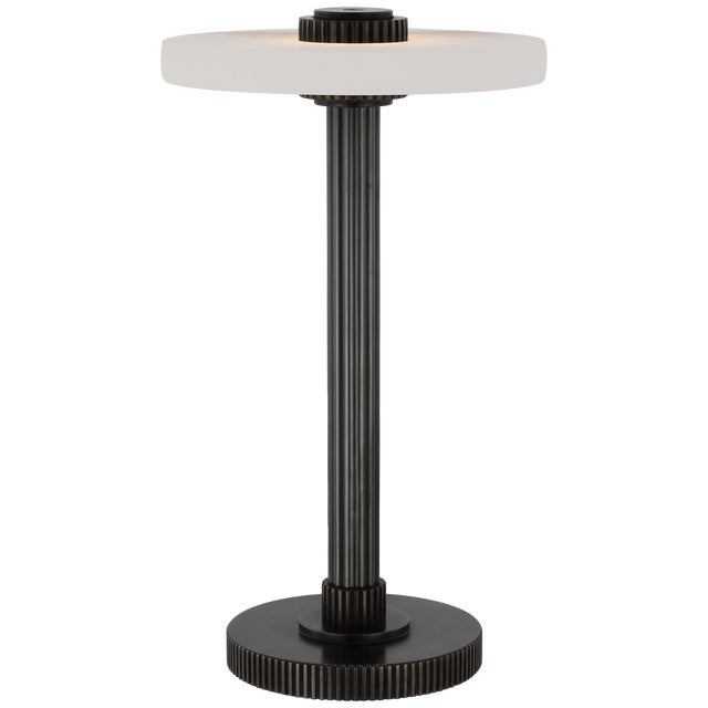 Modern Visual Comfort Signature Aran 9" Rechargeable Accent Lamp in Bronze and Alabaster For Sale - Image 3 of 3