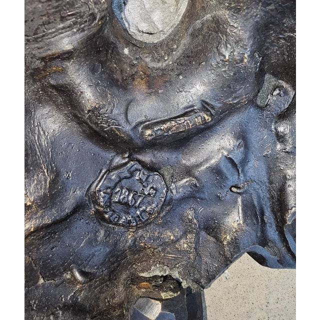Pair of 19th Century Russian Bronze Busts of Peter I and Catherine the Great For Sale - Image 11 of 11