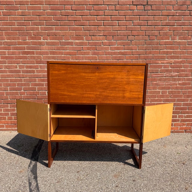 Mid-Century Modern 1960s Danish Modern Teak Drop-Down “Varié” Bar by Arne Wahl-Iversen for Ikea For Sale - Image 3 of 12