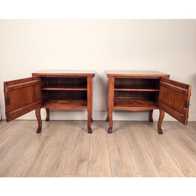 Pair of Italian Cherry Nightstands For Sale - Image 11 of 11