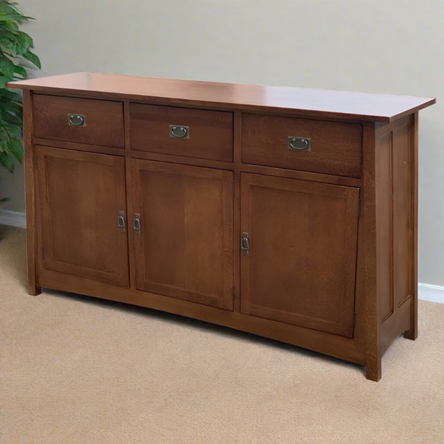 Mission Mission 3 Door & 3 Drawer Sideboard - 70" - Walnut For Sale - Image 3 of 18