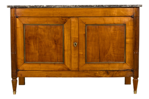 Early 19th Century French Louis XVI Walnut Buffet With Marble Top