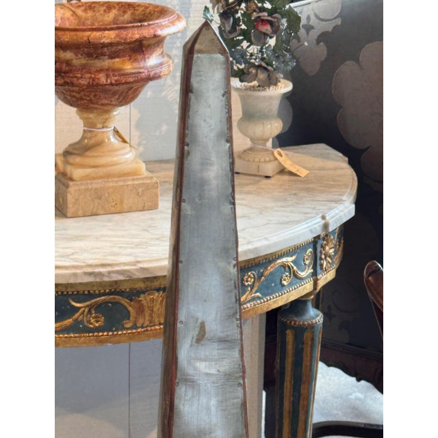 1950s Pair of Polished Tin and Wood Obelisks For Sale - Image 5 of 9