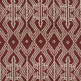 Sample- Schumacher Asaka Ikat Fabric in Raisin For Sale