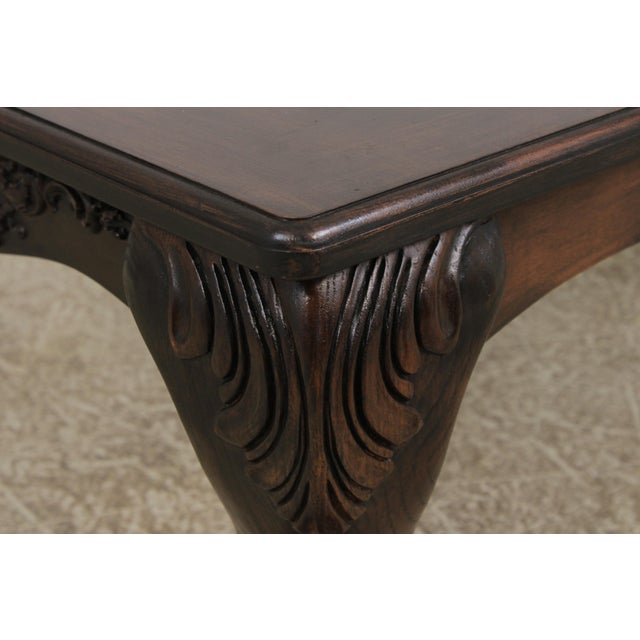 Brown Large Clawfoot Glass Top Coffee Cocktail Table For Sale - Image 8 of 16