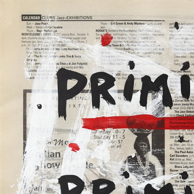 2020s Speak Primitive - Original Avant-Garde Text Artwork on Newspaper by Gary John For Sale - Image 5 of 6