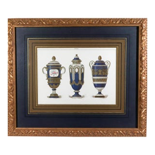Antique Sèvres Porcelain Chromolithograph by Édouard Garnier, Giltwood Frame, Circa 1892 For Sale