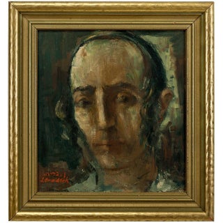 Shmuel Ovadyahu, UNTITLED (HASIDIC YOUTH) Israel/Palestine Judaica Painting For Sale