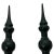 Matched Pair of Antique Victorian Architectural Solid Cast Iron Fence Post Pediments - Spikes 16 Inches Tall For Sale - Image 4 of 12