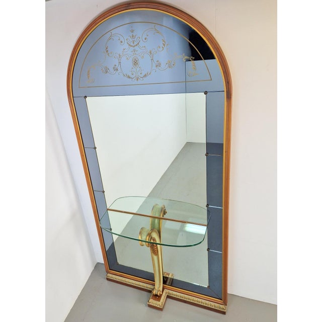 Vintage Floor Mirror with Console Table from Cristal Art, Italy, 1960s For Sale - Image 6 of 18