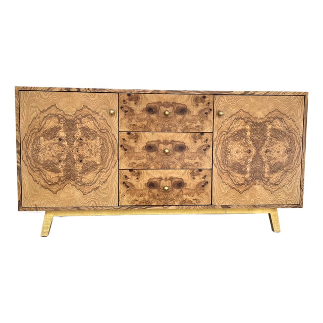 Made Goods Modern Olive Ash Burl Wood Xander Buffet For Sale
