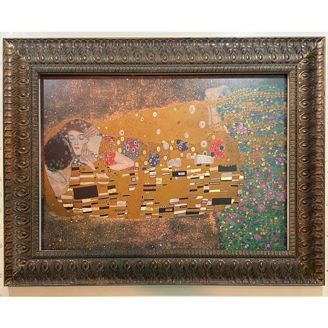 1990s Gustav Klimt Vintage 1995 Poster of "The Kiss" by Top Art Milano, Framed Reproduction For Sale - Image 5 of 18