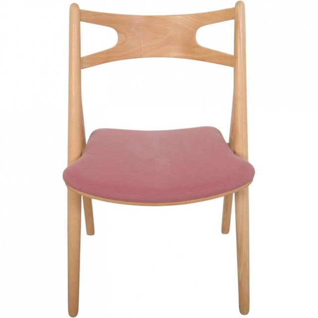 Brown Vintage Sawback Chairs in Beech by Hans Wegner, 1995, Set of 6 For Sale - Image 8 of 18