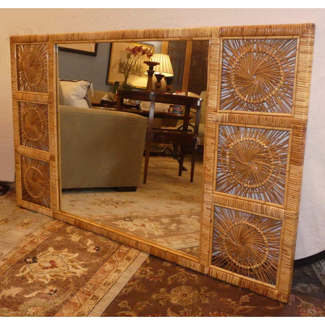 Vintage Boho Chic Rattan Wall Mirror Chairish