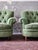 Vintage Chesterfield Style Sofas in Green Fabric, Set of 2 For Sale - Image 11 of 15