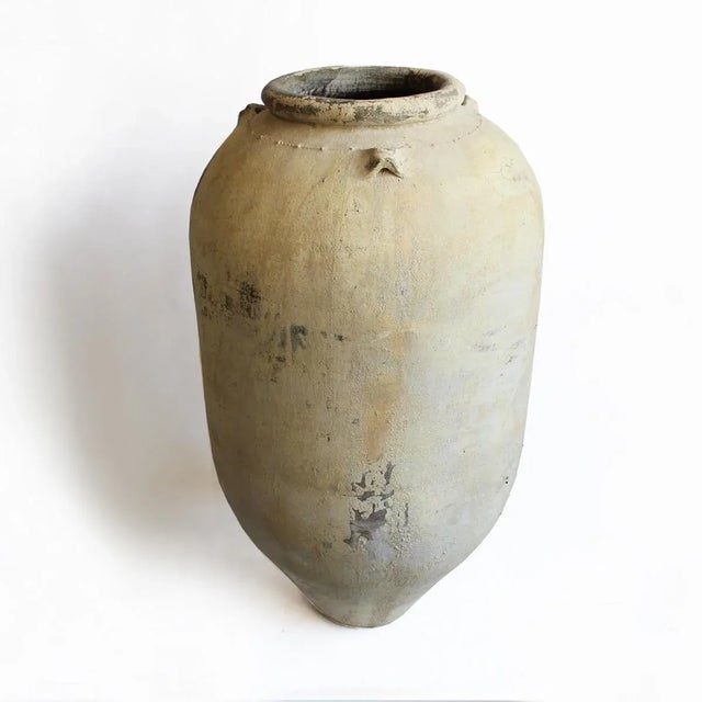 Rustic Tall Pilsner Earth Ware Vintage Pot Planter For Sale - Image 3 of 8