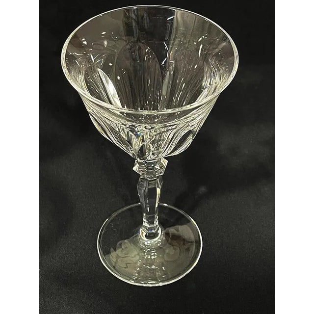 16 pieces of Peill & Putzler clear crystal cut wine glasses, Germany, 1970s Two sets of 8 glasses per set in small and a...