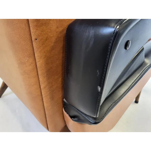 Marco Zanuso Mid-Century Lounge Chair in Skaï by Marco Zanuso, 1950s For Sale - Image 4 of 10