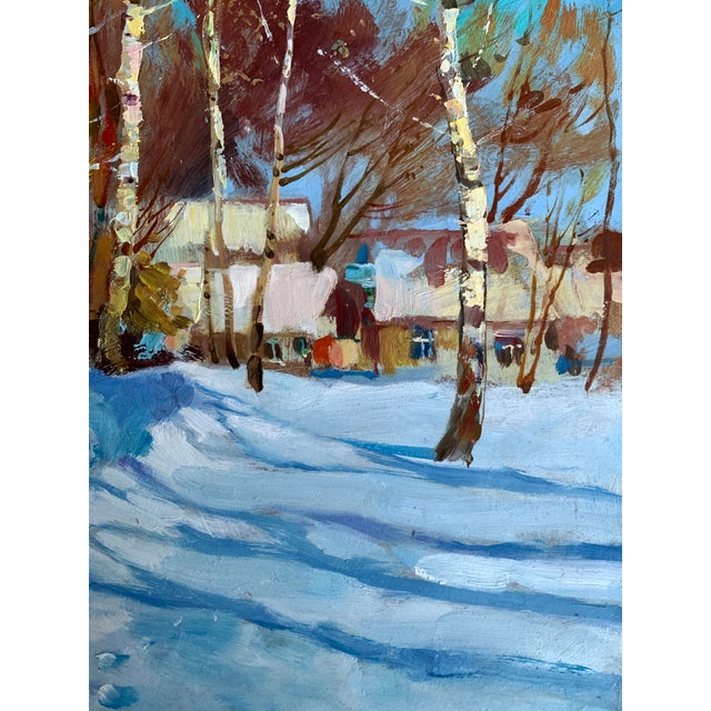 Oil Painting Sunny Winter Day Yuriy Suprunchuk For Sale - Image 10 of 12
