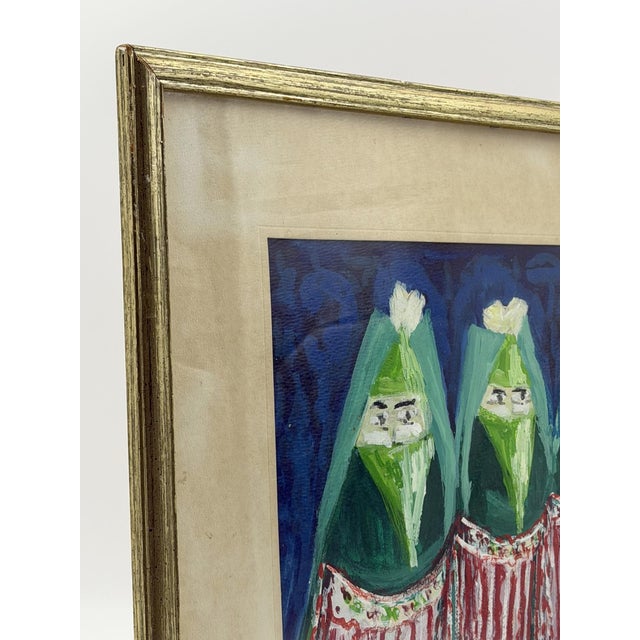 1970s Mohamed Hamri Moroccan Modernist Painting Three Veiled Women, Signed For Sale - Image 16 of 18