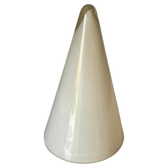 Glass Cone Opalescent Table Lamp, France, 1970s For Sale - Image 10 of 10