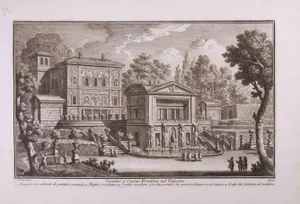 Giuseppe Vasi, Garden and Pontifical Casino, Etching, Late 18th-Century