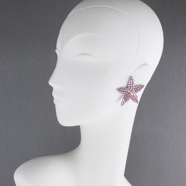 Richard Kerr designed these sumptuous statement clip-on earrings in the 1980s. They are made of his signature pave...