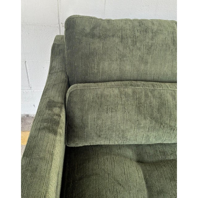2020s Revelation Modern Tufted Antique Green Loden Velvet Strie Slope Sofa For Sale - Image 5 of 7
