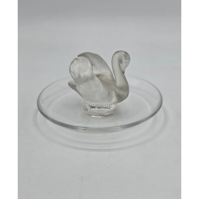 1980s 20th Century Crystal Ring Holder with Swan Decoration from Lalique, 1980s For Sale - Image 5 of 5