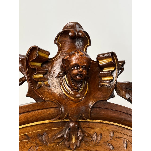 19th-Century Italian Renaissance Revival Carved & Gilt 3-Piece Parlor Suite – Settee & Armchairs For Sale - Image 17 of 18