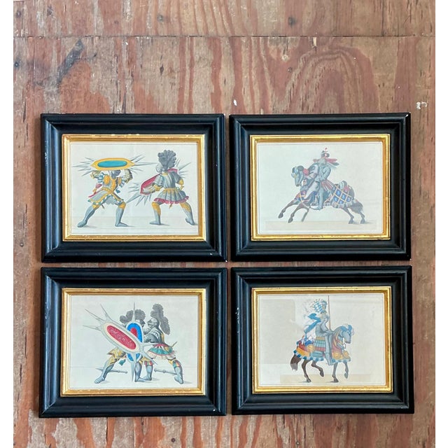 Vintage Medieval Knight Prints in Black Frames - Set of 4 For Sale - Image 10 of 18