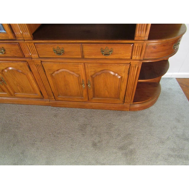 Thomasville Fisher Park Pecan Four Piece Bookcase Unit For Sale - Image 9 of 12