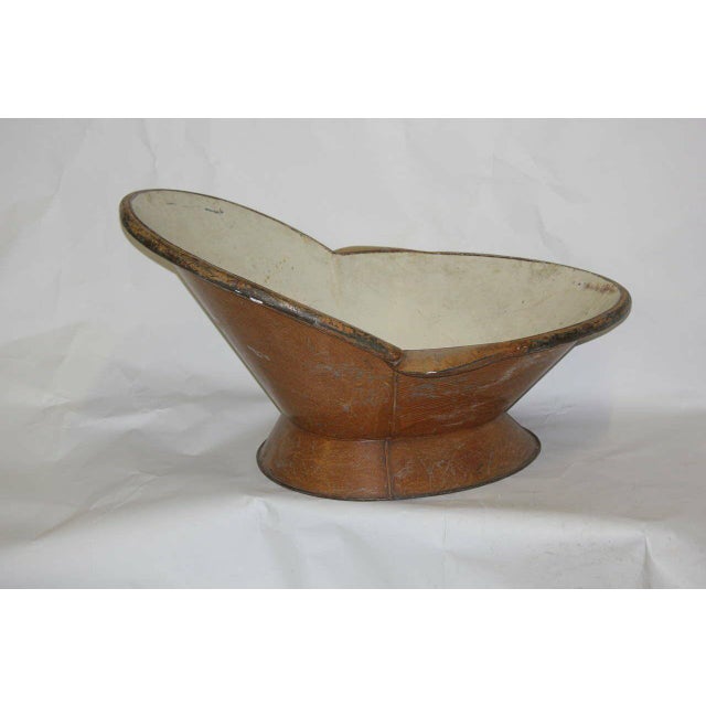 Have fun with this hip bath!! 19th century, circa 1895 metal hip bath tub or lounge with distressed faux wood painted...