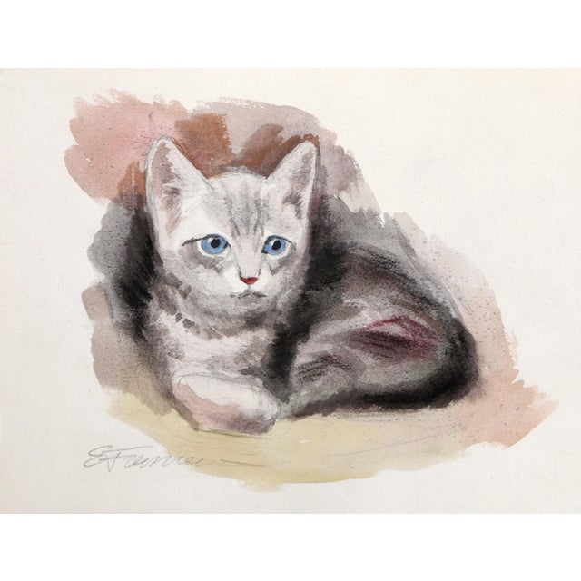 Erik Freyman, American Wirehair Kitten, Watercolor For Sale