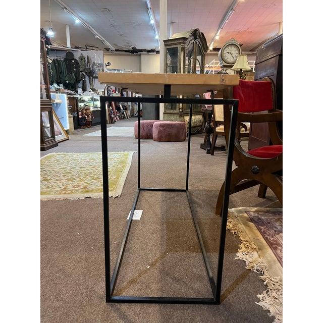 Wood Modern Industrial Solid Wood & Black Metal Console Table/Entryway/Sofa Table For Sale - Image 7 of 7